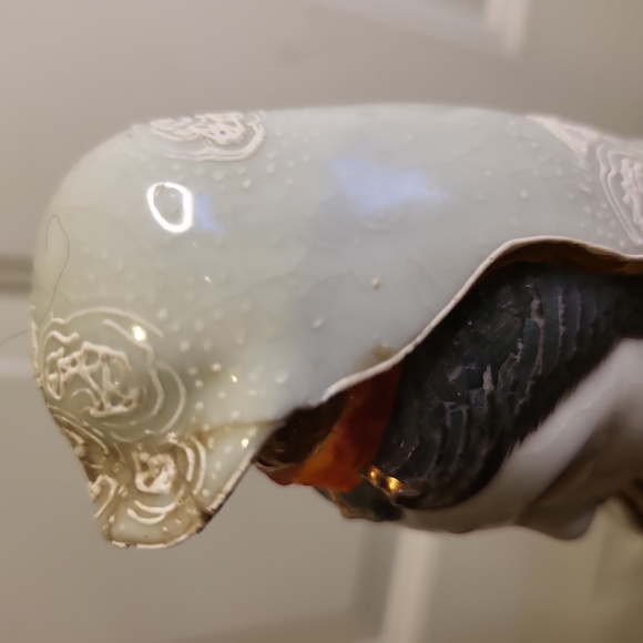 Japanese Kutani Pottery Statue Buddha Kannon Bodhisattva Porcelain Bisque Signed - Picture 9 of 10